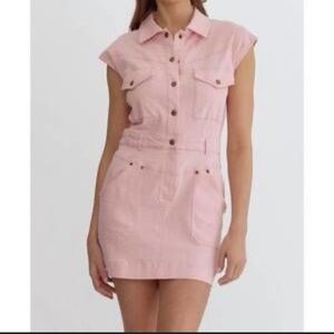 Entro Pink Denim Dress Size M Worn Once Rodeo Theme Dress Cowgirl Winery Outfit